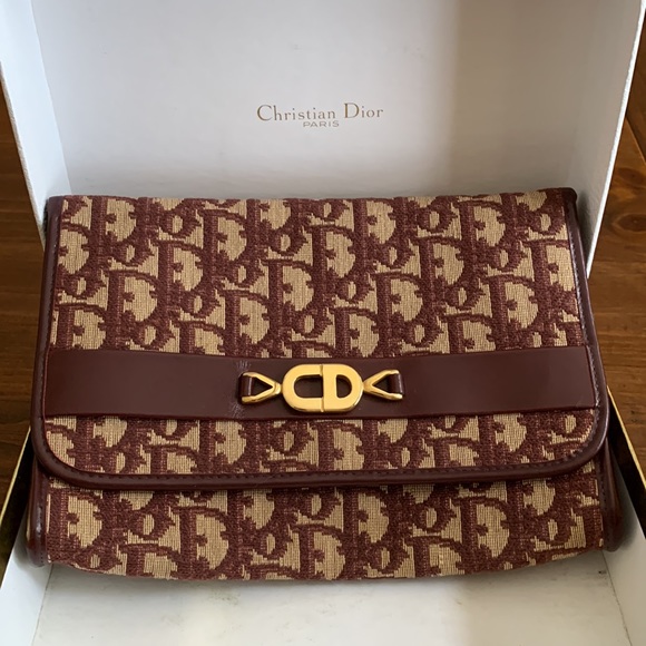 Vintage Christian Dior Burgundy Trotter Chain Shoulder Bag - Picture 7 of 11